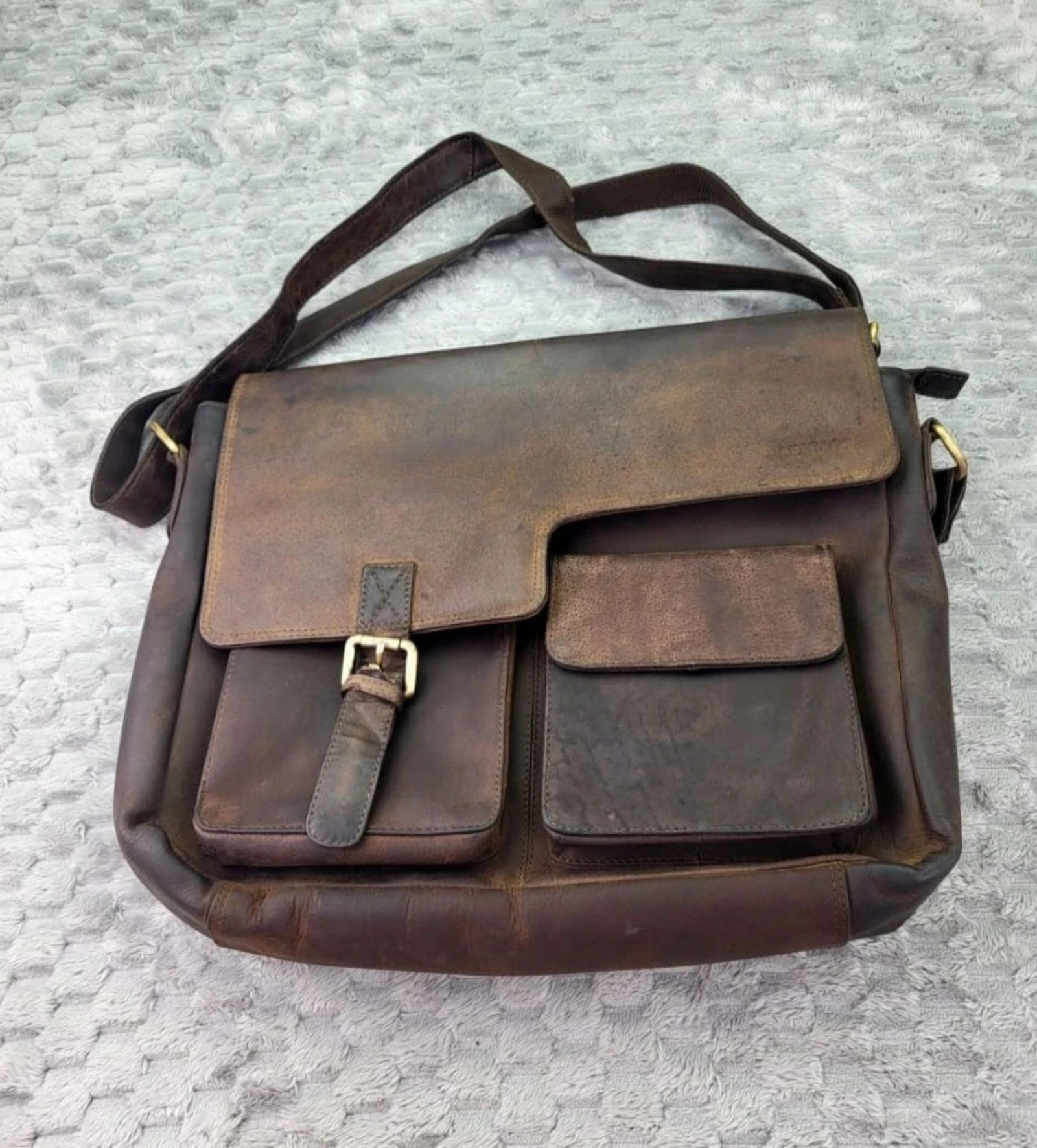 LEABAGS Leather Messenger Bag Vintage Retro Style 2000s – photo 3
